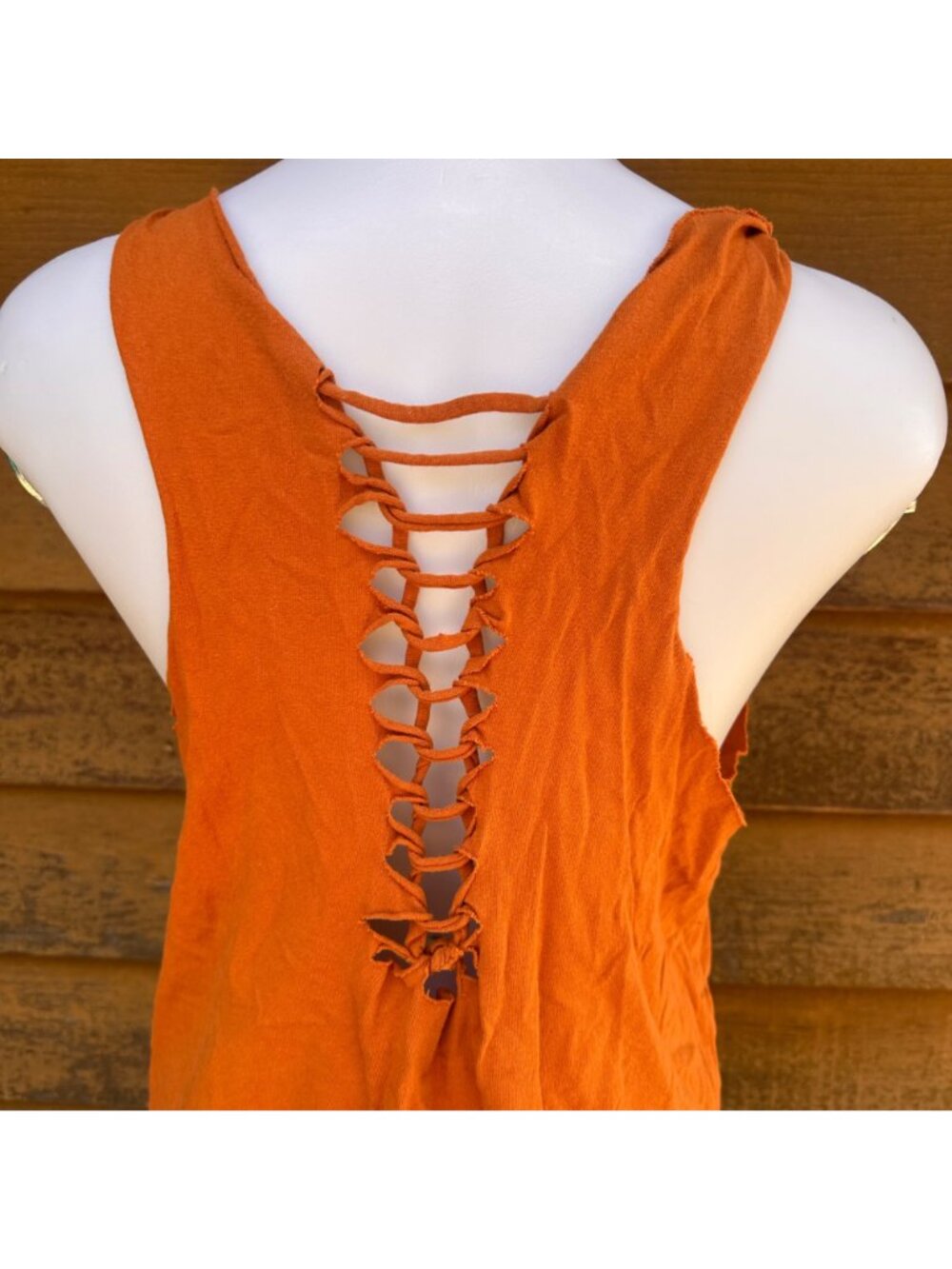 Vintage Arizona Graphic Tank Top With Braided Back In Orange - Picture 7 of 8